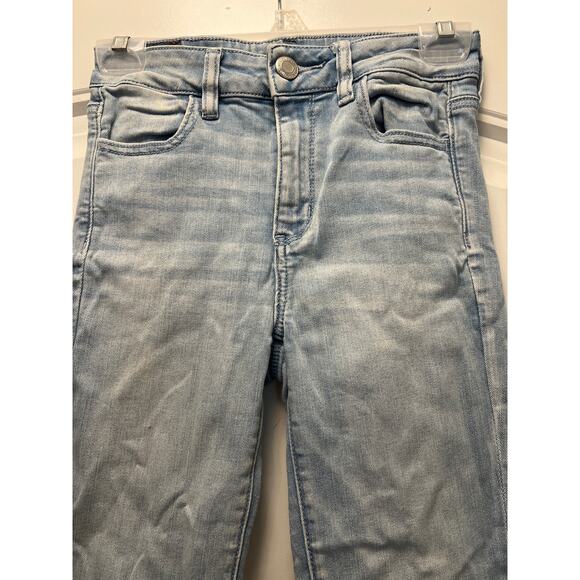 American‎ Eagle Women Next Level Stretch High-Rise Denim Jegging Sz 4 Short Blue - Picture 2 of 7